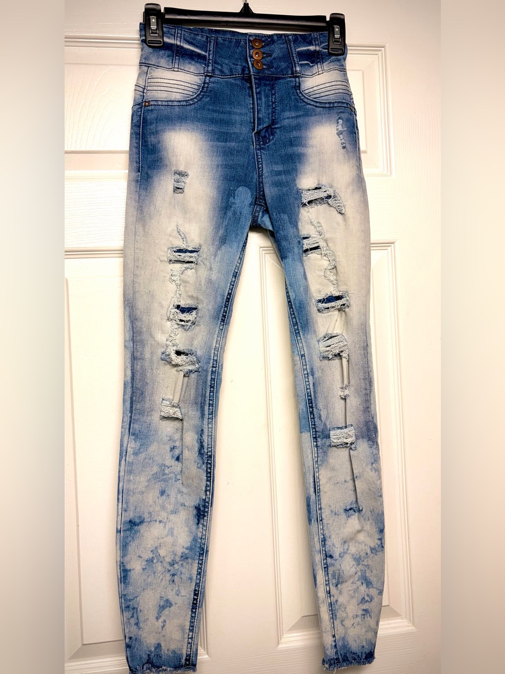 NOBO Light Blue Distressed Skinny Jeans